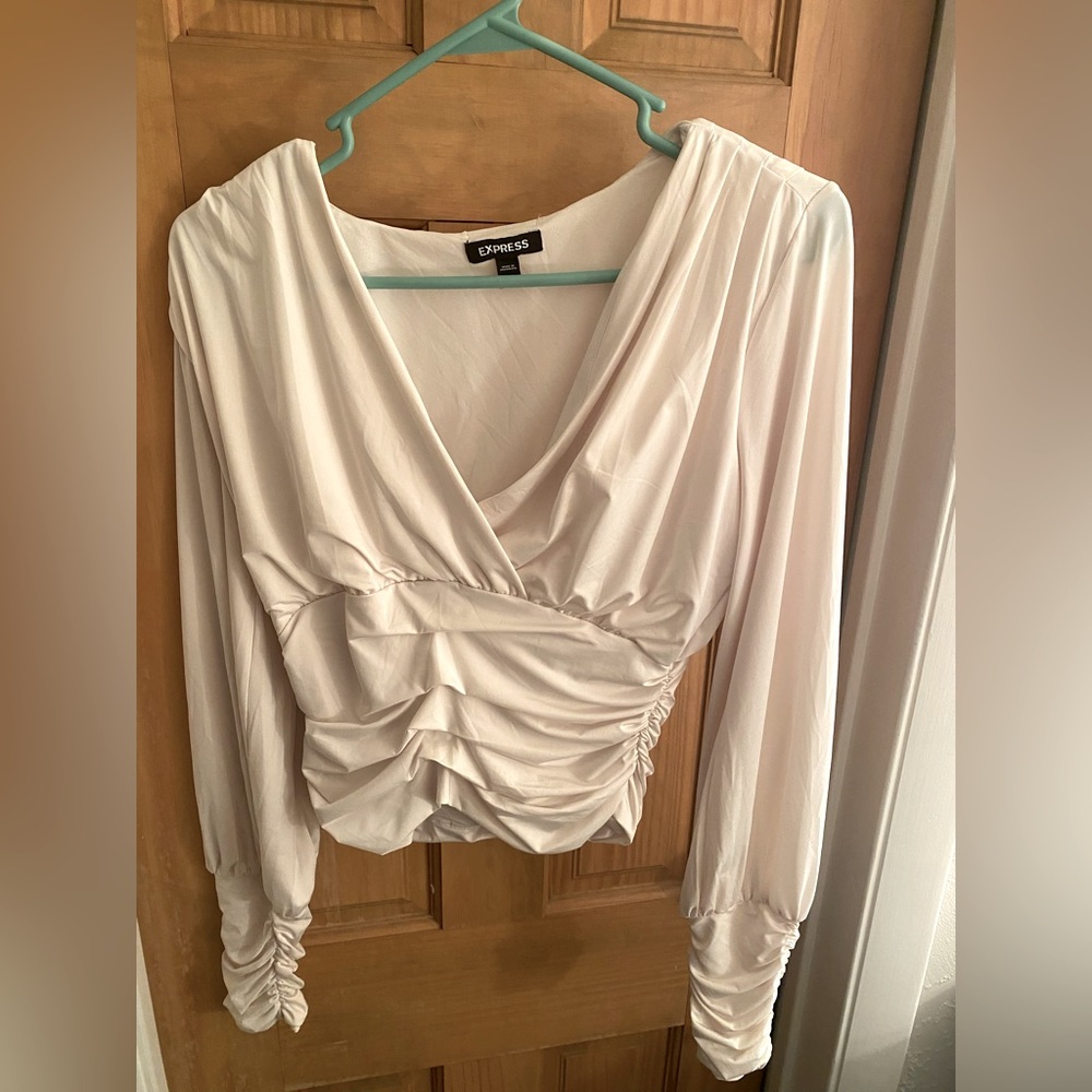 Express silky cropped blouse.